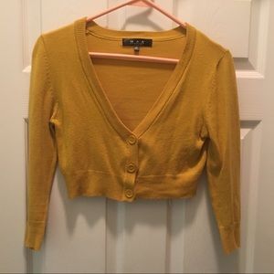 Pinup cropped sweater mustard yellow/gold sz Large